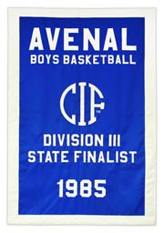 Custom Avenal high school state finalist banner