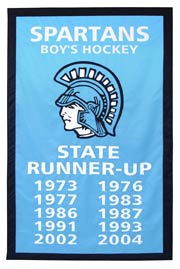 Custom Spartans Boys Hockey add-a-year banner