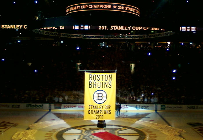 Boston Bruins 2011 Stanley Cup Champions Banner-Raising Ceremony