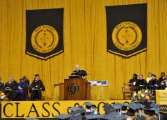 West Virginia school seal banners for commencement