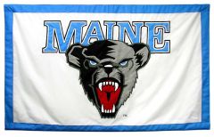 Hockey East Conference, University of Maine logo banner, hand-sewn fabric