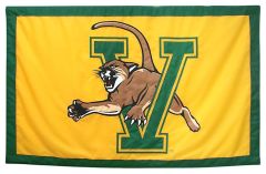 Hockey East Conference, University of Vermont logo banner, hand-sewn fabric